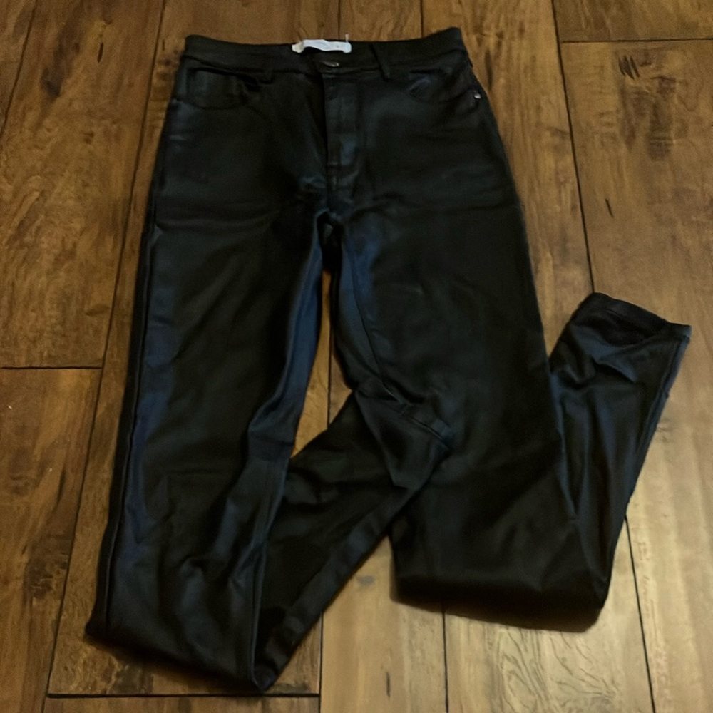 I&M Jeans Black Faux Leather Jeggings